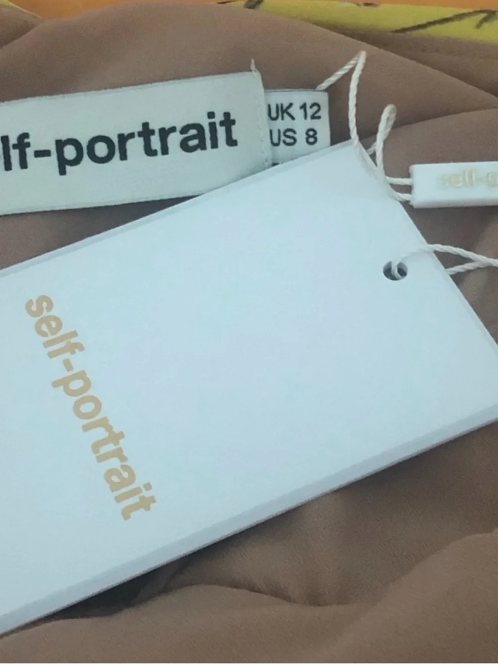 Self-Portrait Yellow Floral Asymmetric Pleated Dress with Blue Panel - Picture 4 of 4